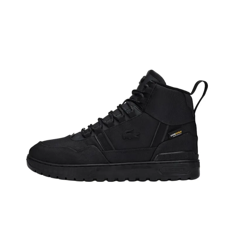 LACOSTE Slip Resistant High Top Skateboard Shoes Men Black-0