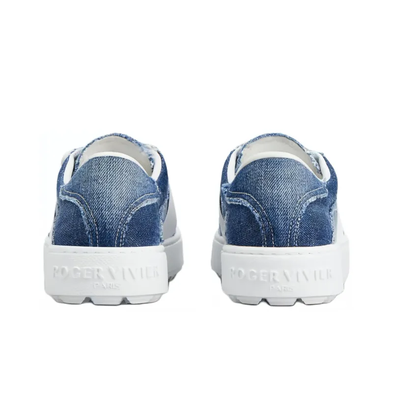 Roger Vivier Very Vivier Low Top Skateboard Shoes Women's Blue-3