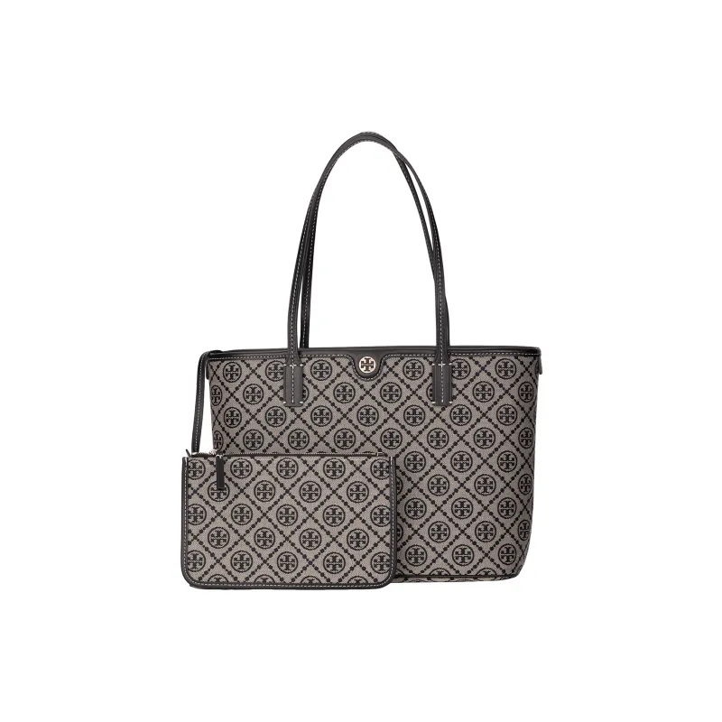 TORY BURCH T Monogram Fabric Tote Bag Shopping Bag Handbag Shoulder Bags Women's Marine Blue-1