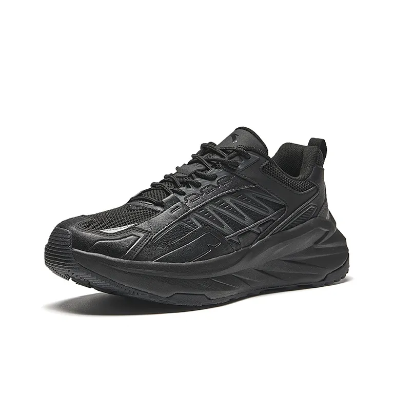 Anta Running Collection Anti Slip Wear Resistant Low Top Casual Running Shoes Men Black-1