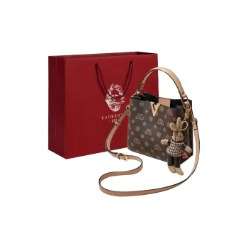 Old Man's Head PVC Handbag Women's Coffee