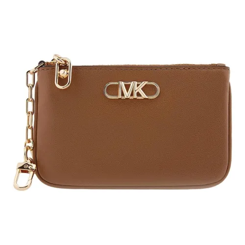 MICHAEL KORS PARKER Leather Card Clip Card Holder Small Size Women's Light Brown