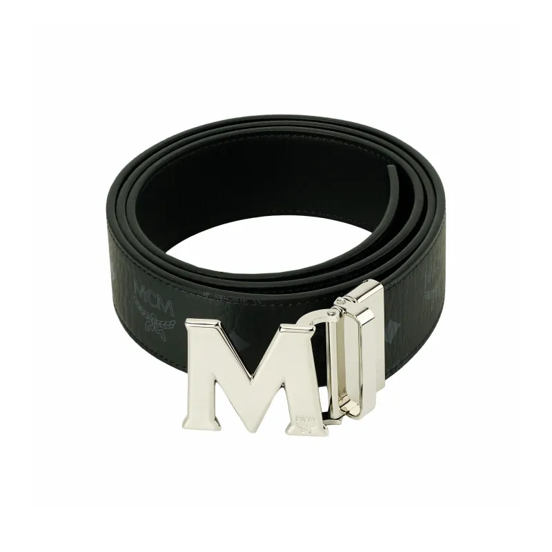 MCM Logo print Branded buckle Belt-1