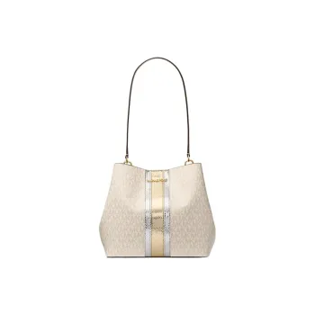 MICHAEL KORS Coated Canvas Handbag, Shoulder Bag Medium Size Women's Platinum
