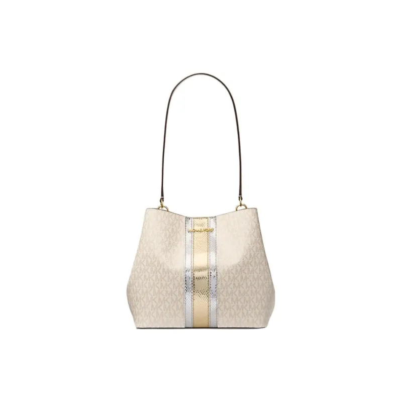 MICHAEL KORS Coated Canvas Handbag, Shoulder Bag Medium Size Women's Platinum-0