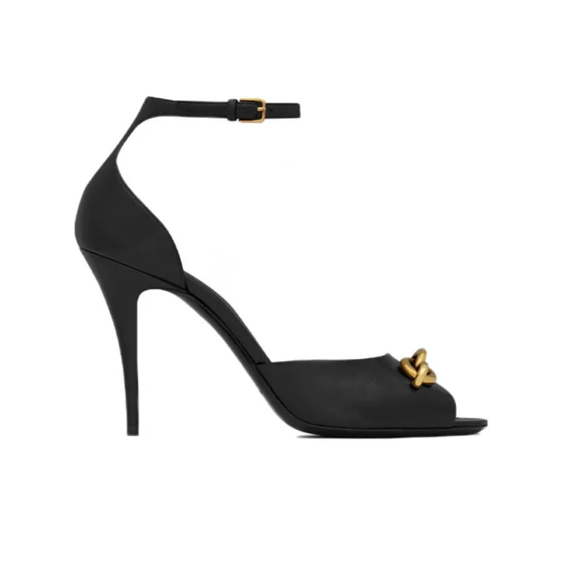SAINT LAURENT Le Maillon Strap Sandals Women's Black-1