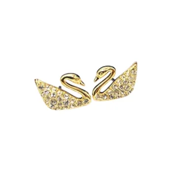 Swarovski Silver Plated Stud Earrings Women's Gold