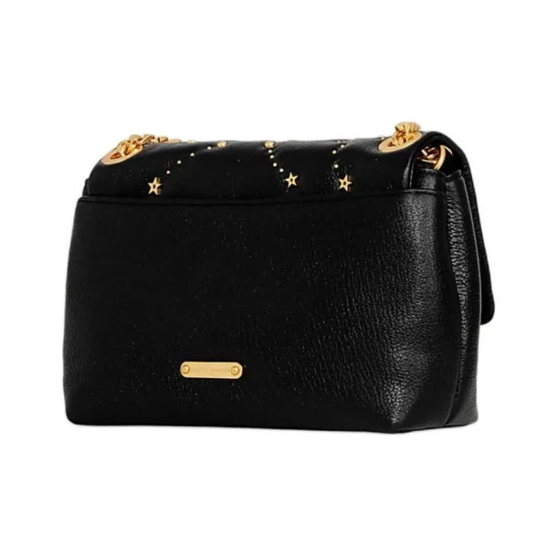 REBECCA MINKOFF Edie Genuine Leather Shoulder Bag Crossbody Bag Women's Black-1