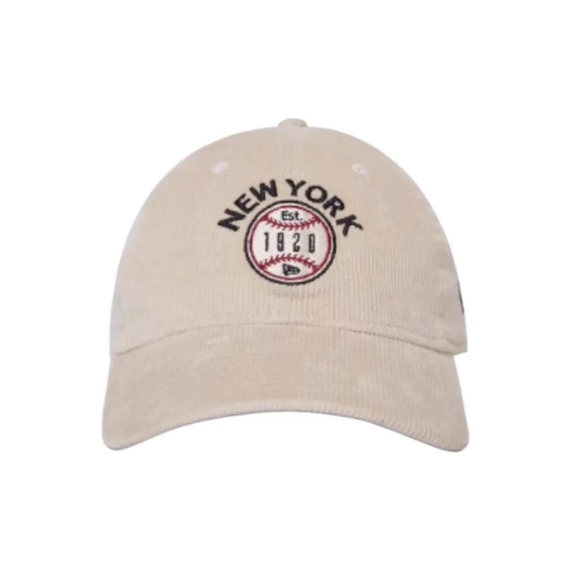 New Era Corduroy Baseball Caps Unisex Beige-1