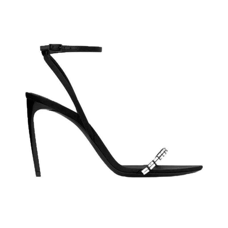 SAINT LAURENT Gloria Strap Sandals Women's Black-1
