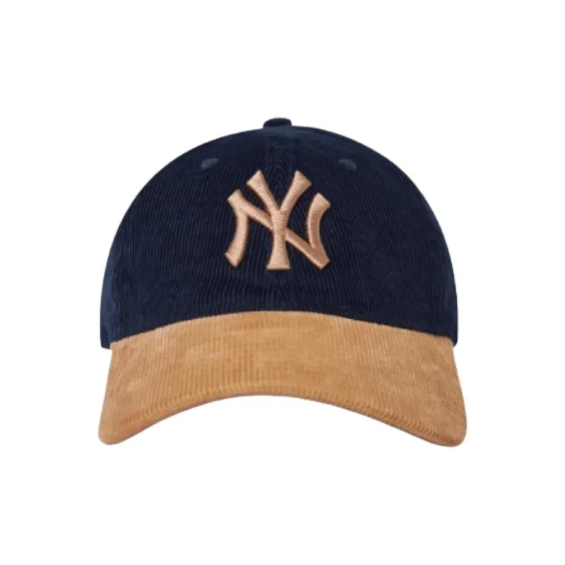 New Era Corduroy Baseball Caps Unisex Navy Blue/Light Brown-1