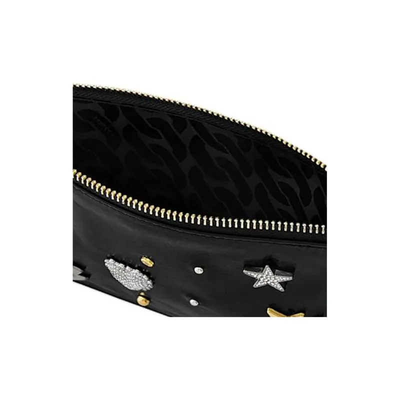 REBECCA MINKOFF Leather Clutch Medium Size Women's Black-3