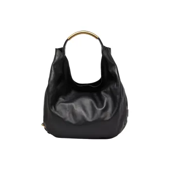 MOSCHINO Sheepskin One Shoulder Handbag Women's Black