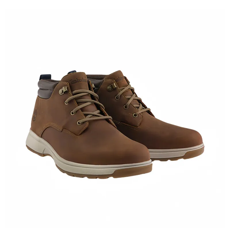 Timberland Waterproof Short Mid Calf Outdoor Boots Medium Heel 3 5cm Men Rusty Red-2