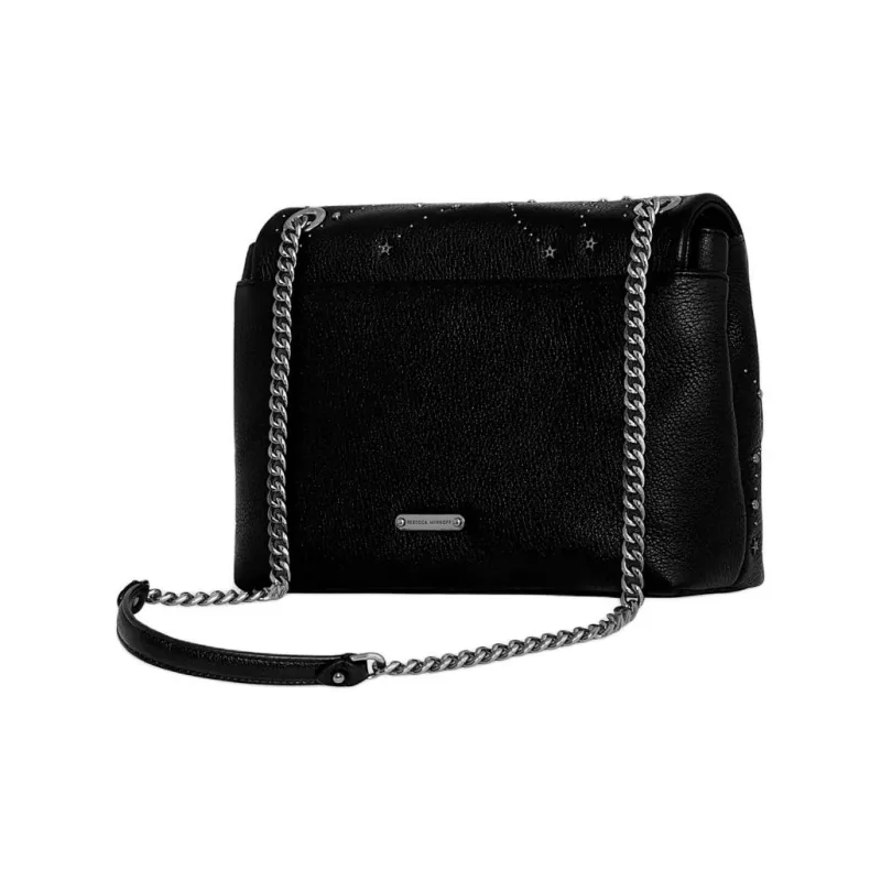 REBECCA MINKOFF Leather Shoulder Bag Crossbody Bag Women's Black & Bronze-1