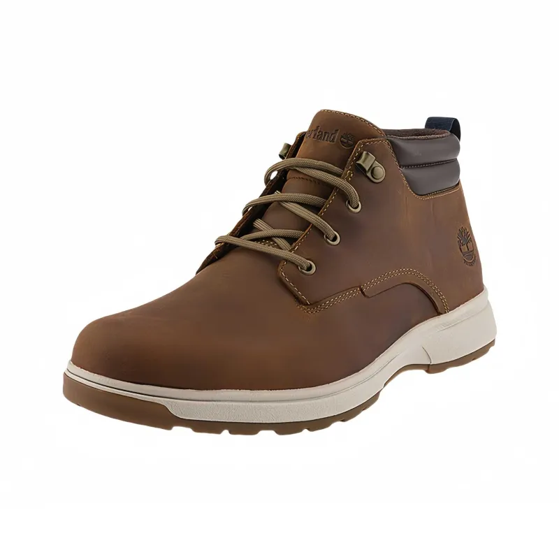 Timberland Waterproof Short Mid Calf Outdoor Boots Medium Heel 3 5cm Men Rusty Red-4