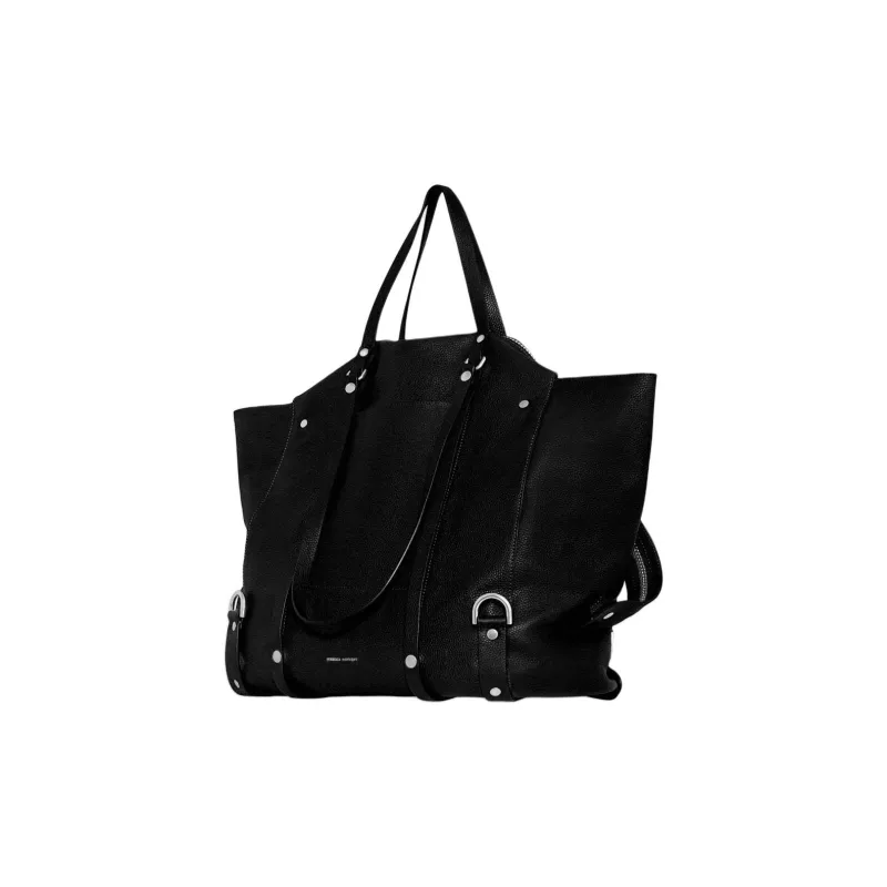 REBECCA MINKOFF Genuine Leather Tote Bag Shopping Bag Shoulder Bag Handbag Women's Black-1