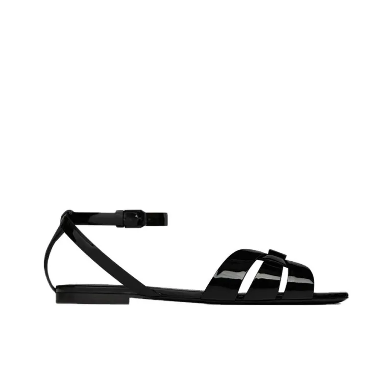 SAINT LAURENT Tribute One Strap Sandals 0.5cm Women's Black-1