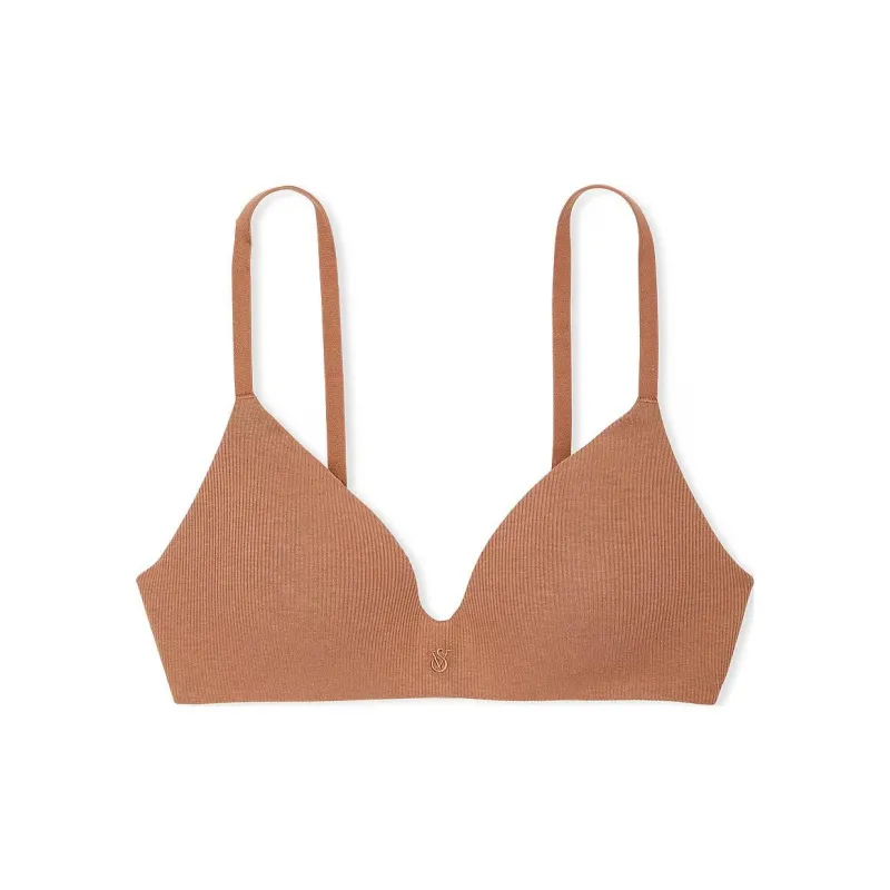 Victoria's Secret The T-shirt Lightly Lined Wireless Bra / Caramel Bra Women's Fruit Seed Candy-0