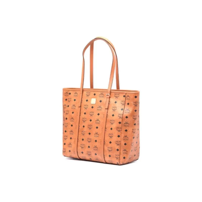 MCM Anya Top Zip Shopper Visetos Medium Cognac-1