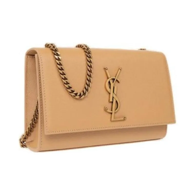 SAINT LAURENT KATE Cow Leather Crossbody Bag Shoulder Bag Small Size Women's Light Brown-3