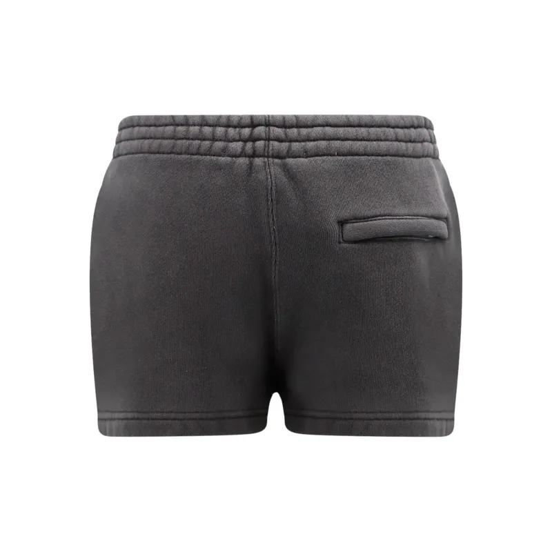 T By Alexander Wang Puff Paint Logo Essential Terry Sweatshort Soft Obsidian-1