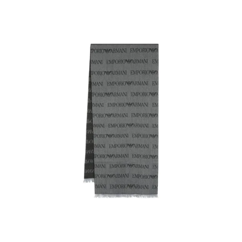 EMPORIO ARMANI Monogram pattern Knitted Scarf-0