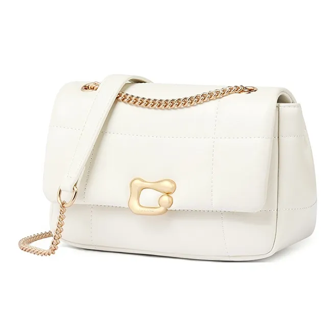 TUCANO Split Cow Leather With Synthetic Leather Shoulder Bag, Crossbody Bag Regular Women's Ecru-1