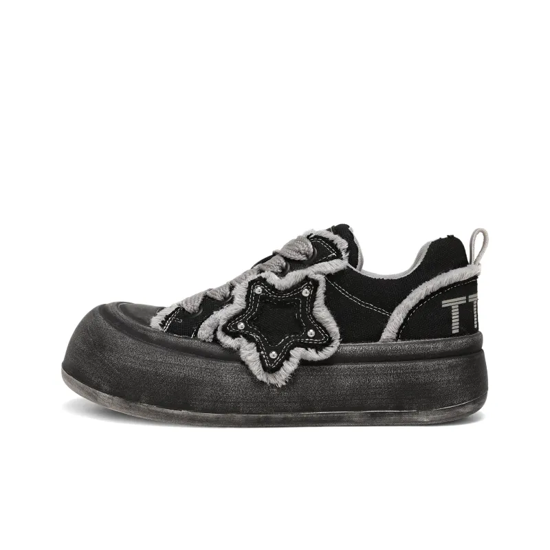 TTKJ Cushioning Coverage Height Increasing Wear Resistant Low Top Casual Shoes Women's Meteorite Gray-0