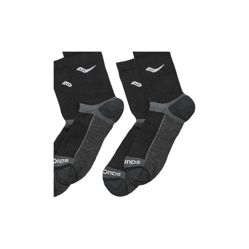 Saucony Inferno Cushion Mid 3-Pack Sock Mid-Calf Socks Men's 3 Pack Black-1