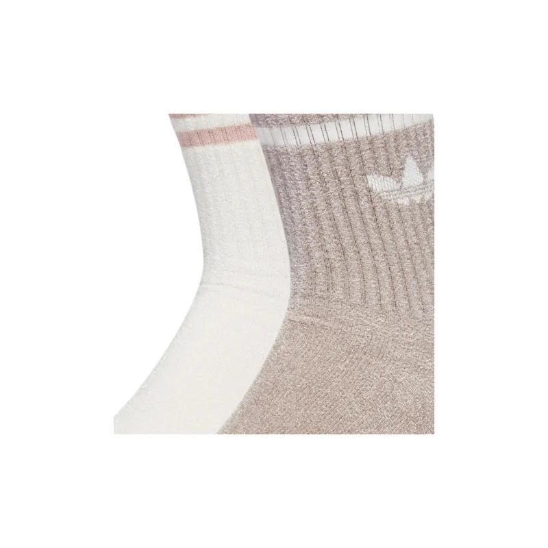 Adidas Originals Mid Calf Socks Unisex 2 Pack White + Pink Purple-2
