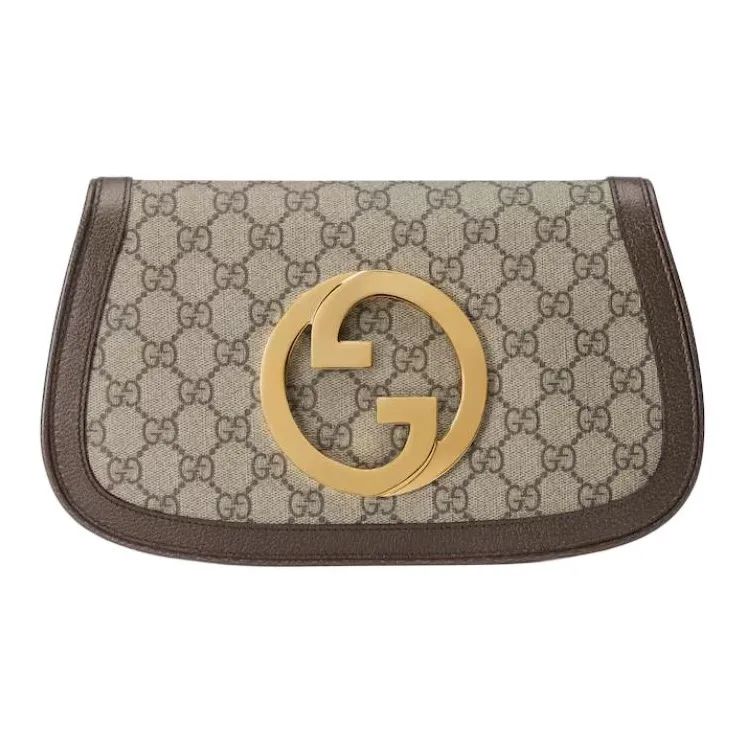 GUCCI Blondie Supreme Canvas Handbag Shoulder Bag Small Size Women's Brown-1