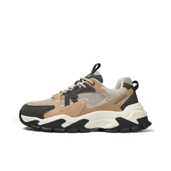 JEEP SPIRIT Anti Slip And Wear Resistant Lightweight Height Increasing Low Top Chunky Sneakers Men's Coconut Brown