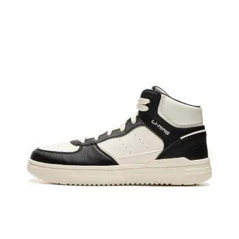 LiNing Azure Cloud HI Slip Resistant, Abrasion Resistant, Breathable High Top Skateboard Shoes Men's Black White