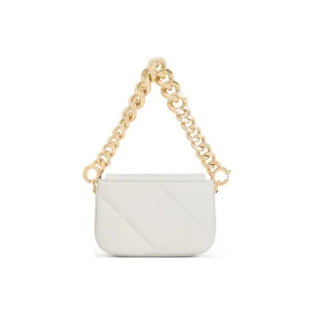 CHARLES&KEITH Polyurethane Synthetic Leather With Embossed Leather Crossbody Bag Regular Women's White