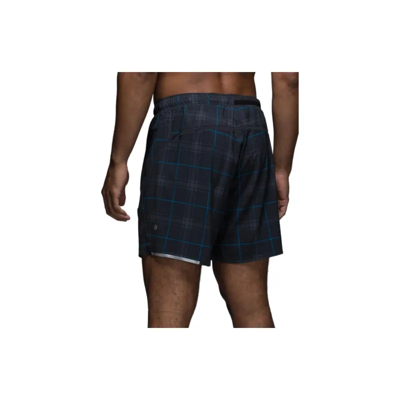 Lululemon Surge Sports Shorts Men's Blue Plaid-1