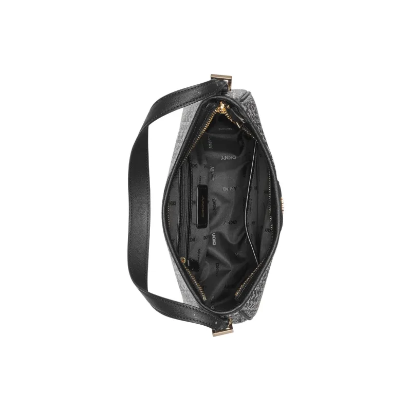 DKNY Soft Leather Hobo Bag One Shoulder Handbags Women's Black-4