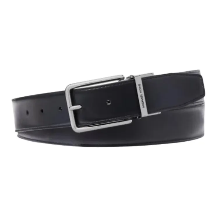 MICHAEL KORS Artificial Leather Split Cow Leather Leather Belts Men's Dark Blue Width 3.4CM-1