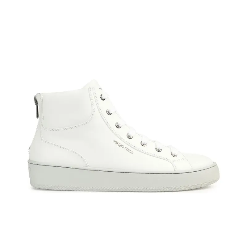 SERGIO ROSSI Sr1 Addict High-Top Skateboard Shoes Men White-1