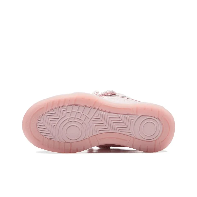 LiNing Zhi Cheng 2.0 Cushioning Breathable Height Increasing Low Top Skateboard Shoes Women's Pink-6