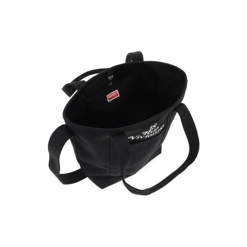 KENZO Canvas Blended Cotton One Shoulder Crossbody Canvas Bag Handbag Women's Black-3