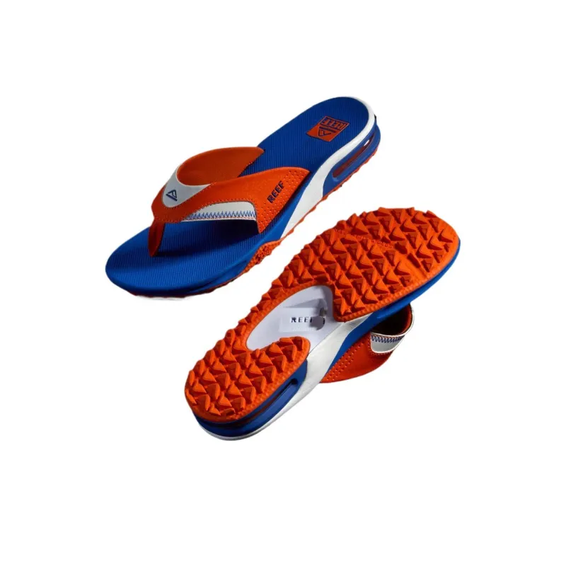 REEF Slip Resistant Abrasion Resistant Flip Flops Men's Orange White Blue-6