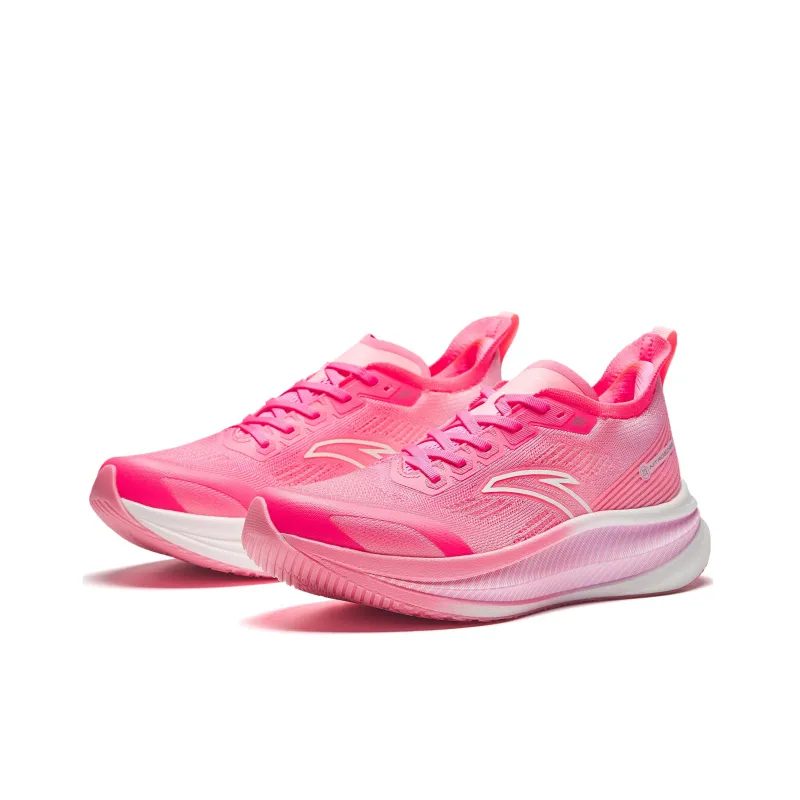 Anta Cushioned Wear-Resistant Breathable Low-Top Full-Length Carbon Plate Training Running Shoes Men's Red Pink-2