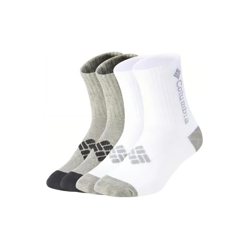 Columbia Mid Calf Socks Men's Gray+White-0