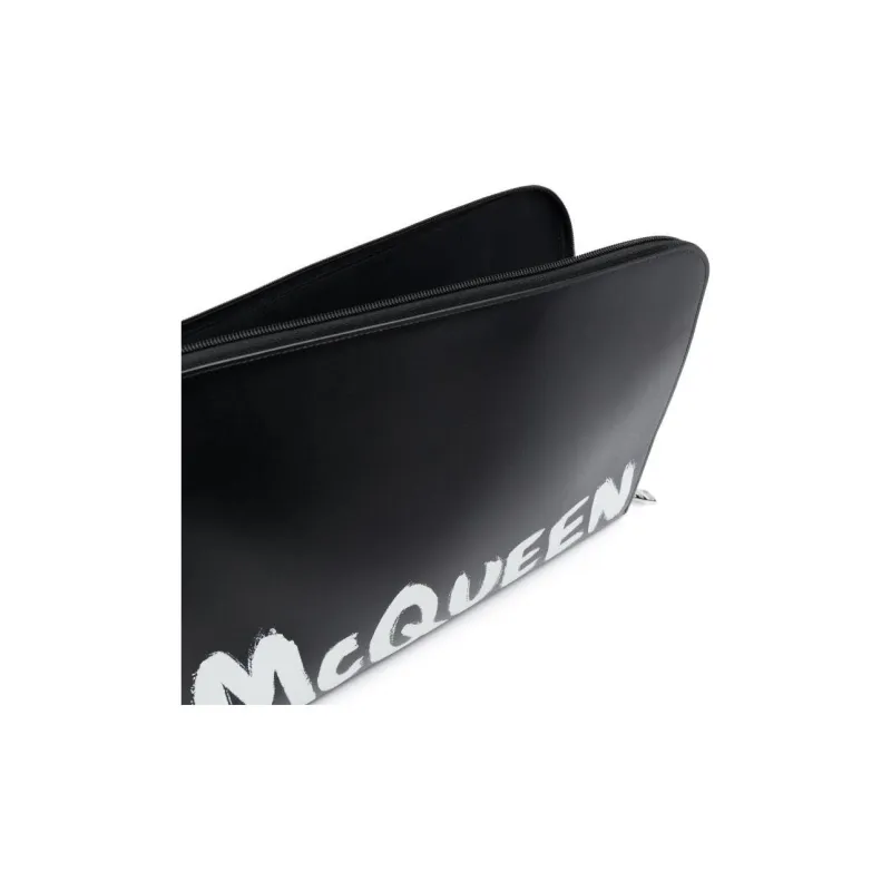 Alexander McQueen Smooth Leather Clutch Regular Men's Black-8