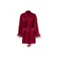 [Ostrich Plush Sleep Robe]Velour Red