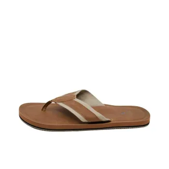 NAUTICA Odor-Resistant Antibacterial Flip Flops Unisex Military Brown