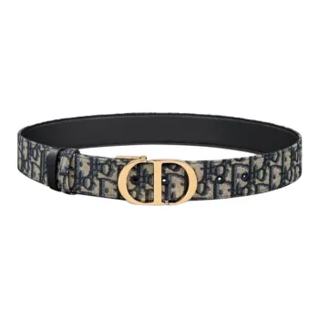 DIOR Calfskin Leather Belts Women's Blue Width 3.5CM