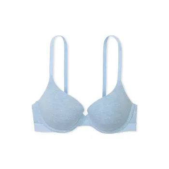 Victoria's Secret Push Up Perfect Shape Ribbed Cotton Bra/Light Blue Bra Women's Light Blue