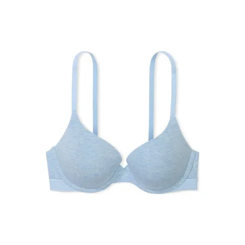 Victoria's Secret Push Up Perfect Shape Ribbed Cotton Bra/Light Blue Bra Women's Light Blue